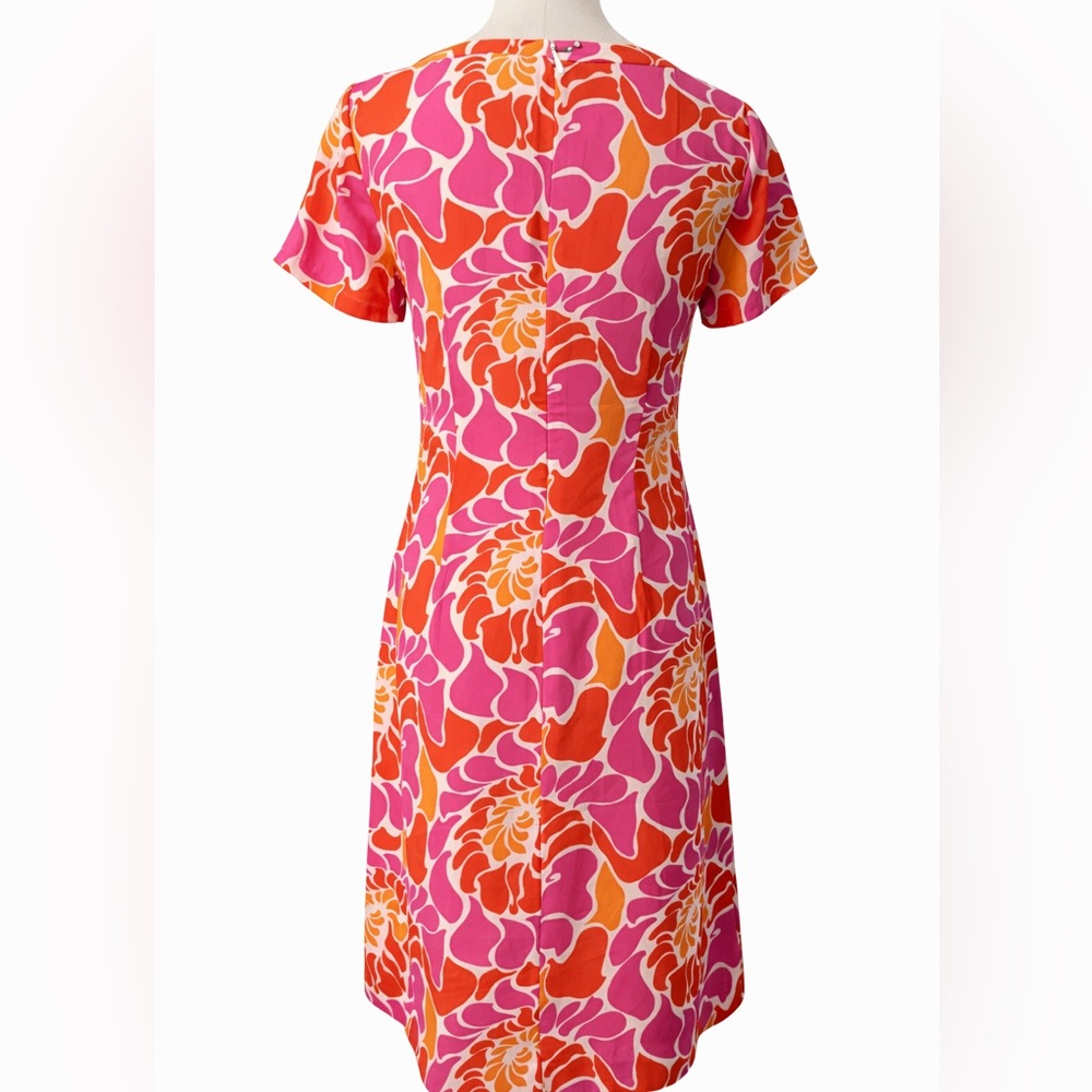 Banana Republic Pink Orange Mod Floral Shift Dress Size‎ 4 - Picture 2 of 4